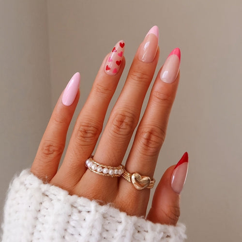 Künstlerisches Herz Akzent Press-On Nagelkunst Set