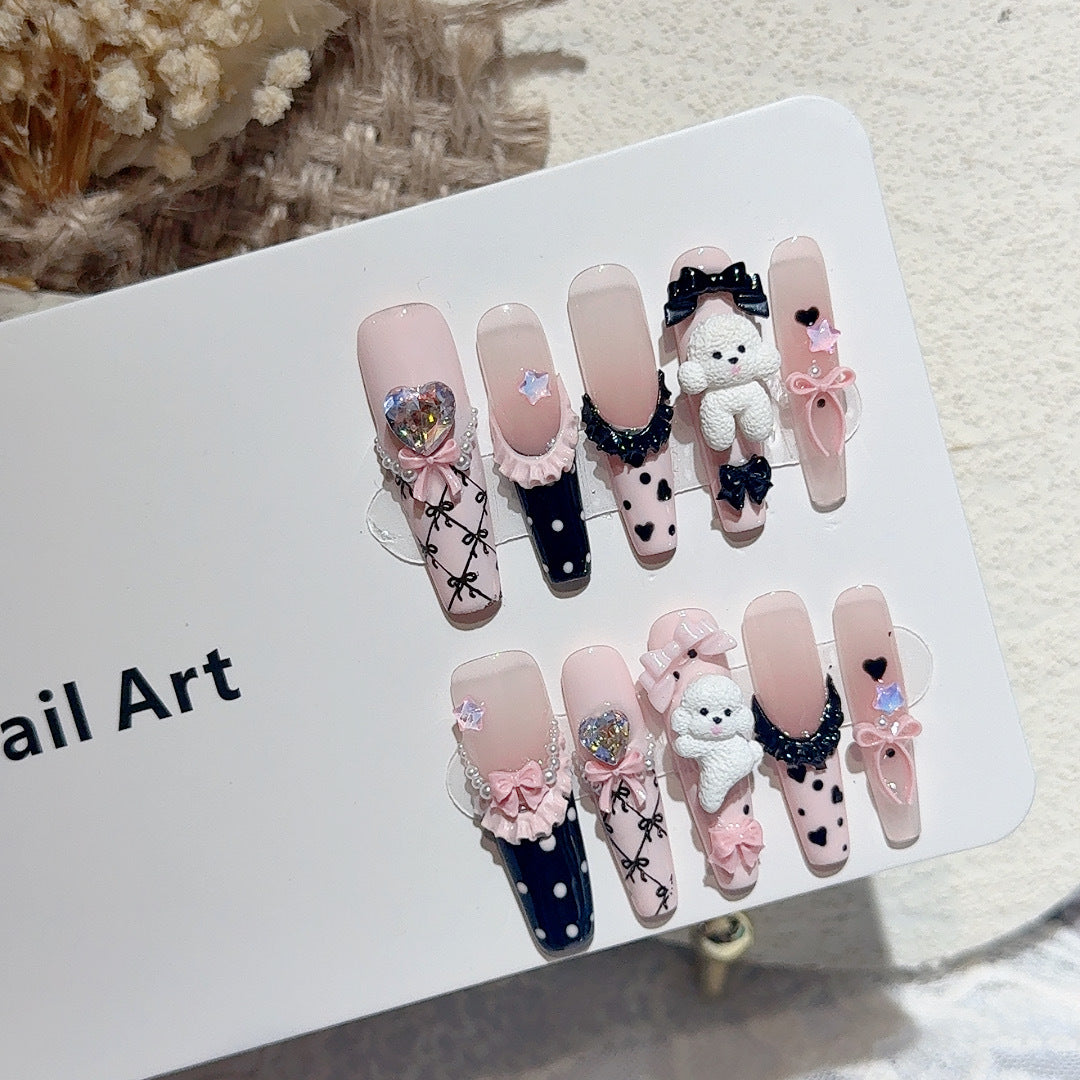 Verspieltes 3D-Charakter-inspiriertes Press-On-Nagelkunst-Set