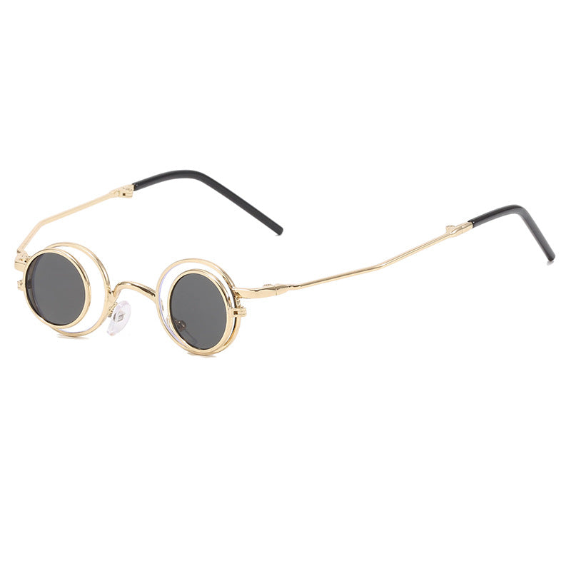 Damen Modische runde Sonnenbrille mit elegantem Metallrahmen Karnz