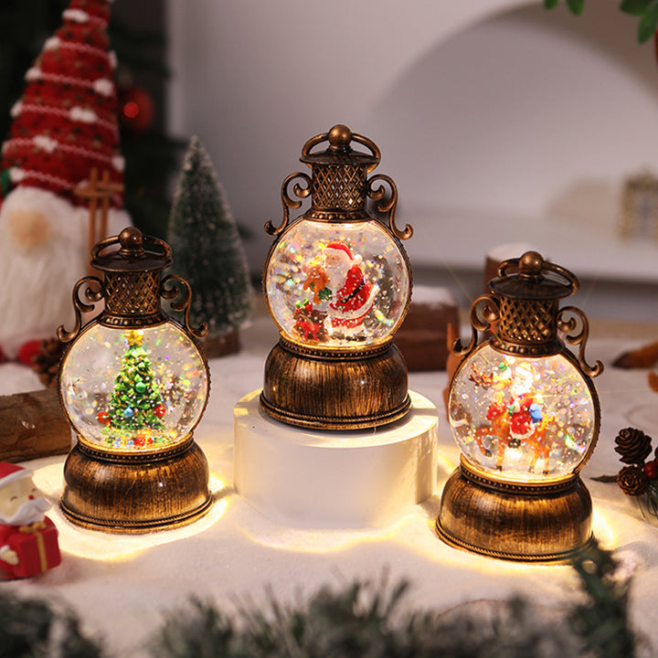 Nostalgische Weihnachtslaterne mit beweglicher Schneemann-Szene Karnz