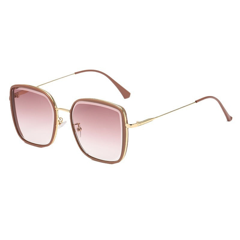 Damen oversized Sonnenbrille mit elegantem Metallrahmen und polarisierten Gläsern Karnz