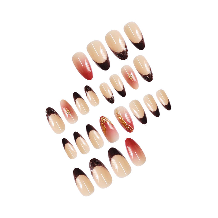 Künstlerische mandelförmige Press-On-Nagelkunst Karnz