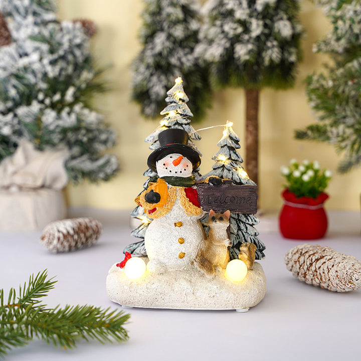 Beleuchtete Weihnachtsdekorationsfigur mit Tieren Karnz
