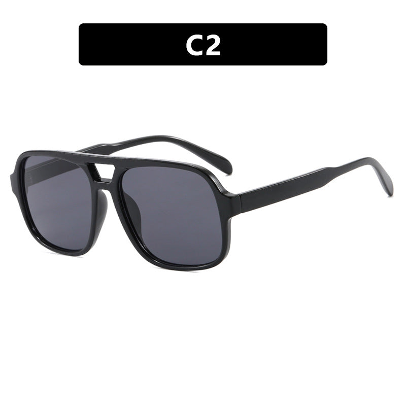Damen moderne quadratische Sonnenbrille mit stylishem transparentem Rahmen Karnz