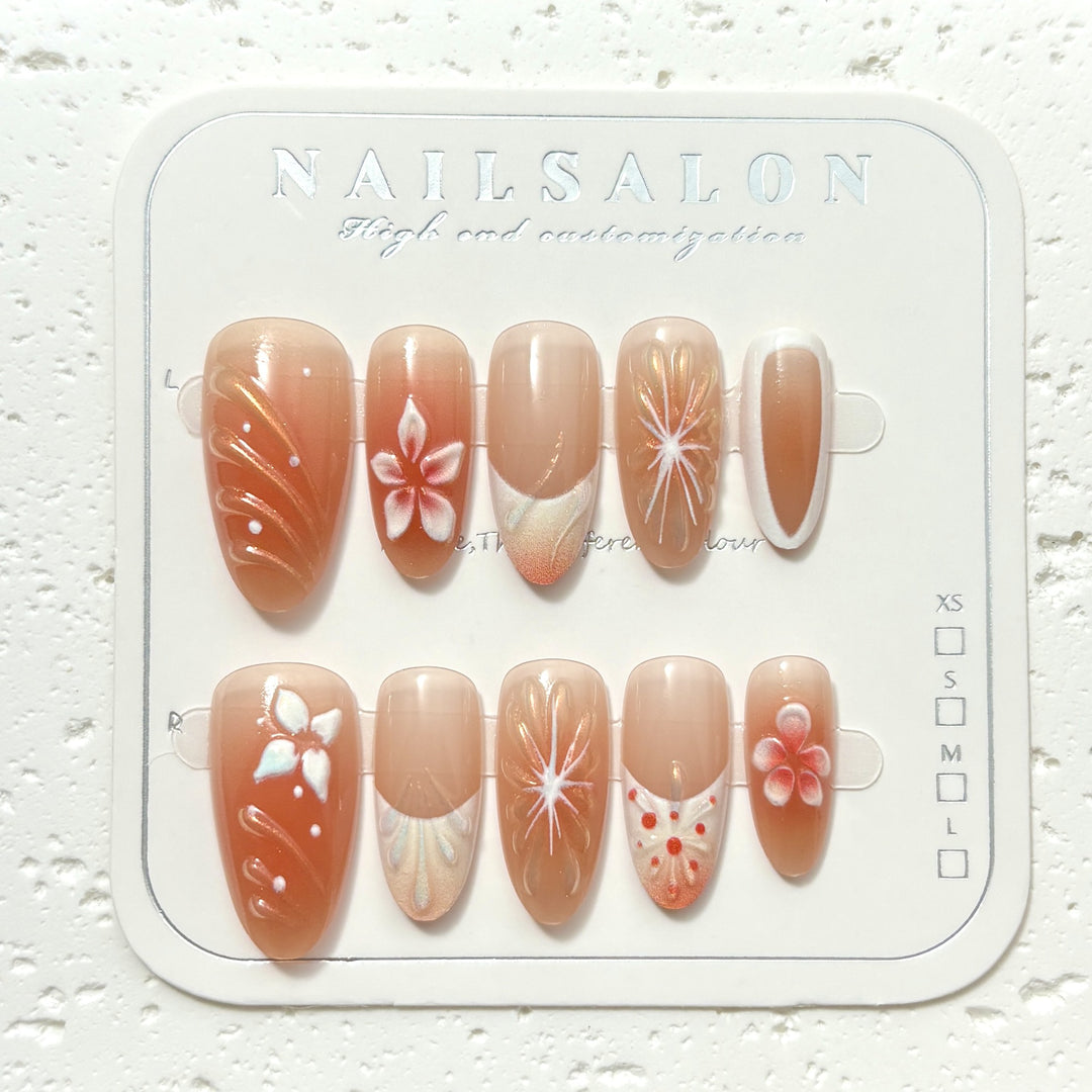 Dekoratives Floral Articulation Press-On Nail Set