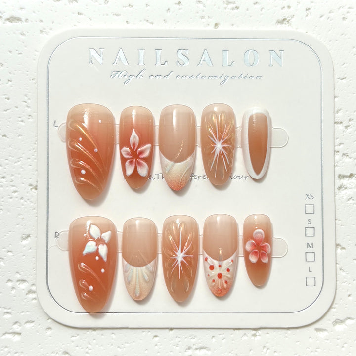 Dekoratives Floral Articulation Press-On Nail Set