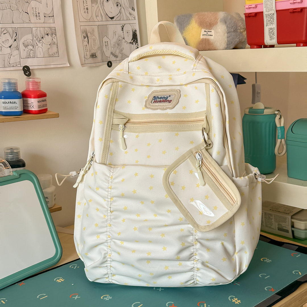 Stylische Mehrfach-Taschen-Rucksack mit Sternakzenten Karnz