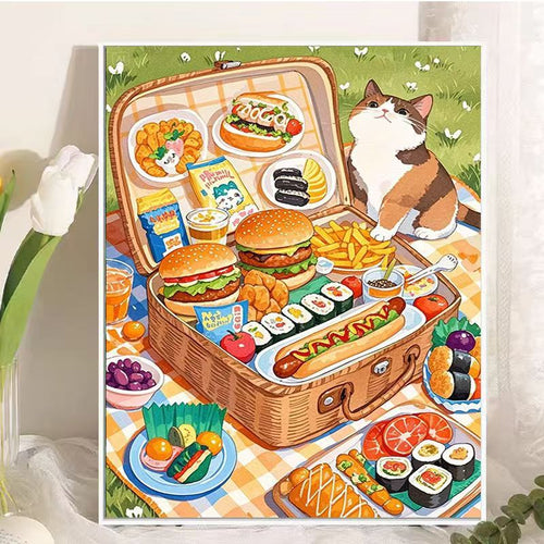 Picknick-Themen Essen Illustration Wandkunst Karnz