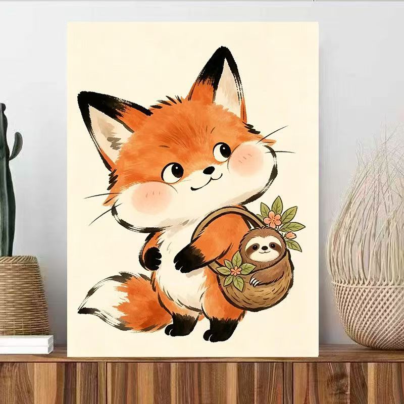 Niedliche Tierillustration Wandkunst Karnz