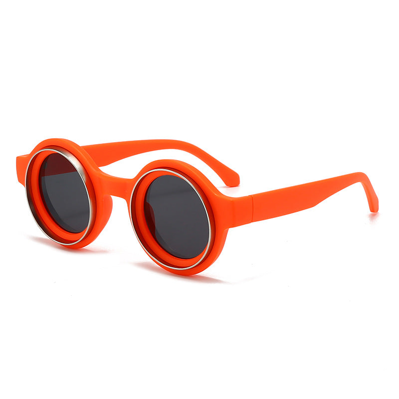 Damen modische runde Sonnenbrille mit auffälligem Design Karnz