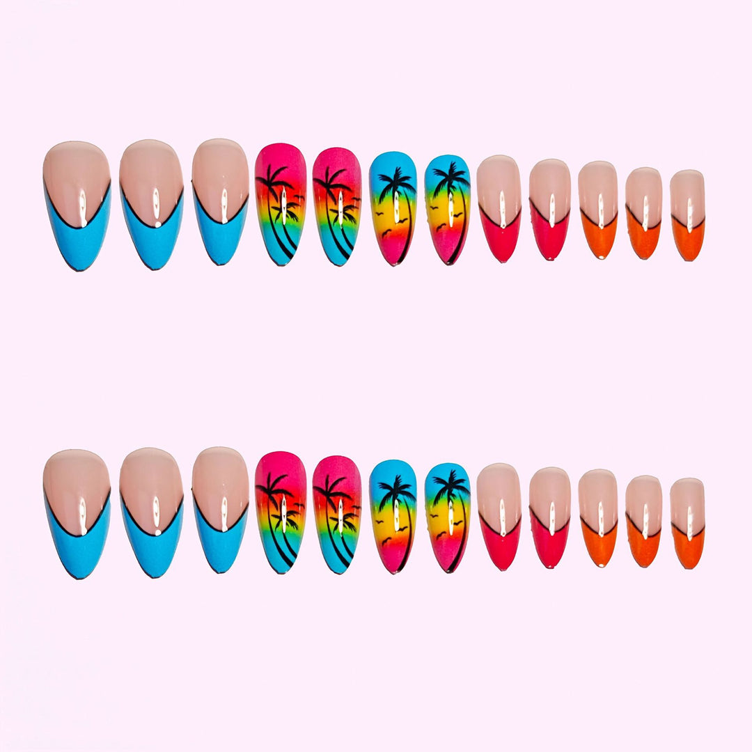 Tropischer Sonnenuntergang Nagelkunst