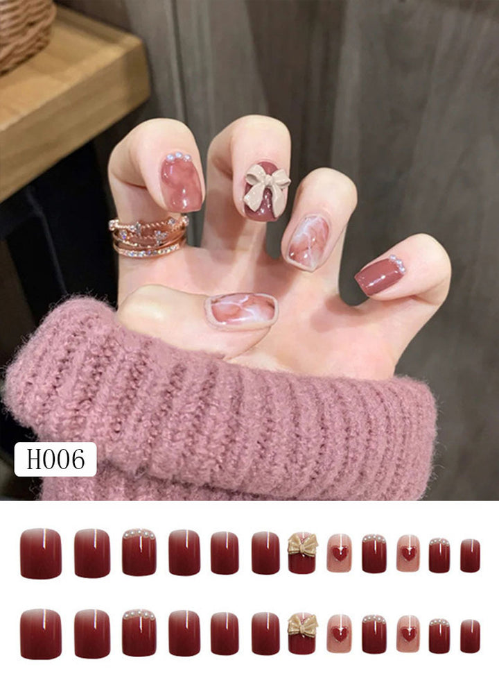 Künstliche Nagelspitzen mit Schleifen-Design Karnz