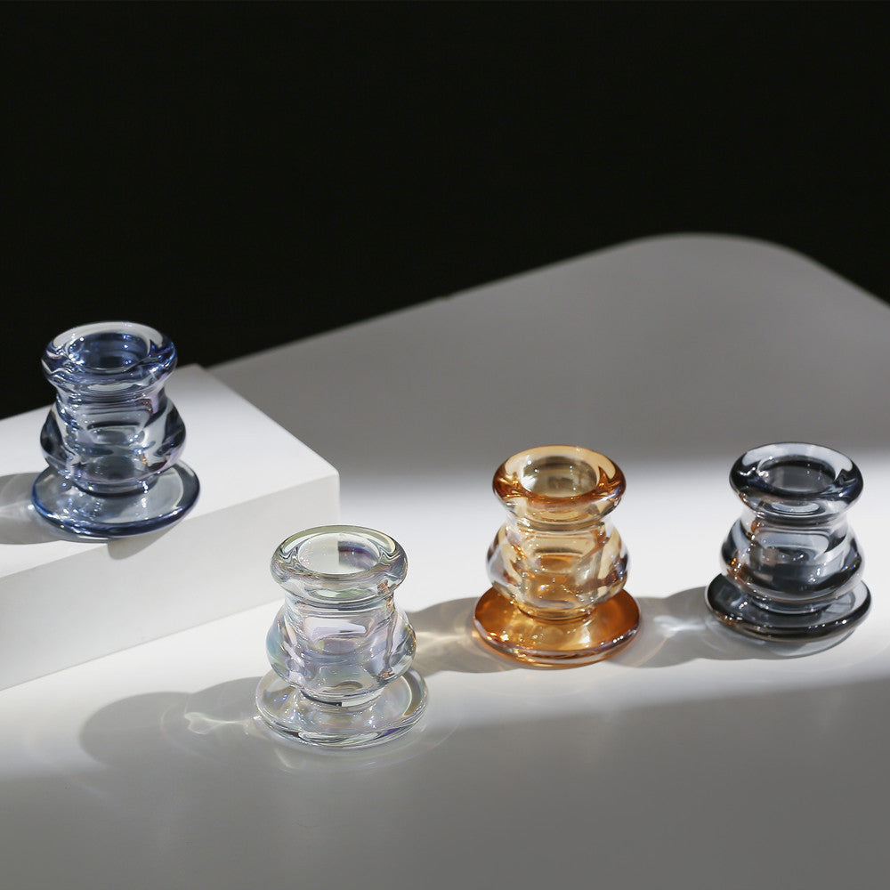 Glass Taper Kerzenhalter mit gebogenem schwerem Fuß Karnz