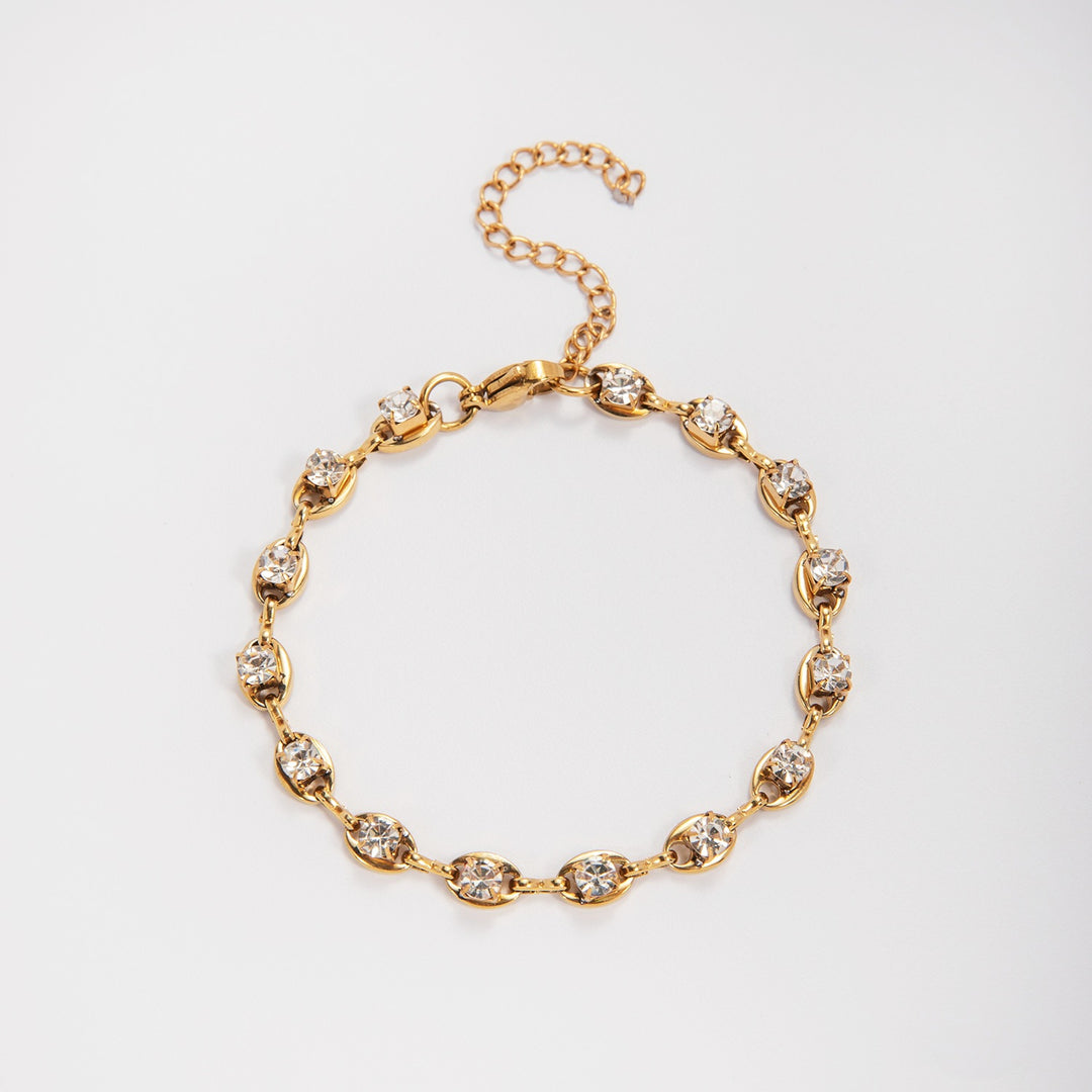 Eleganter Edelstein Akzent Link Armband Karnz