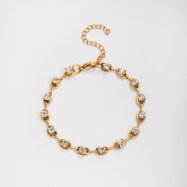 Eleganter Edelstein Akzent Link Armband Karnz