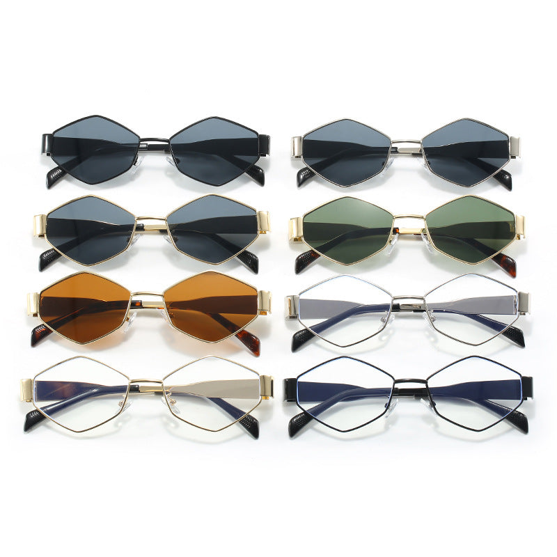 Damen geometrische Sonnenbrille mit luxuriösem Metallrahmen Karnz
