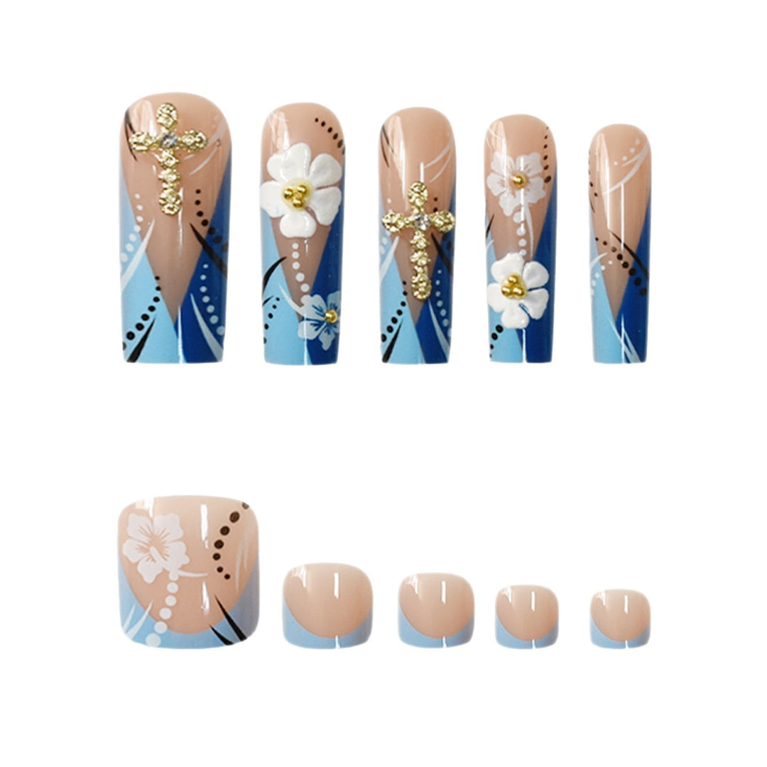 Florale Eleganz Acryl Nagelset Karnz