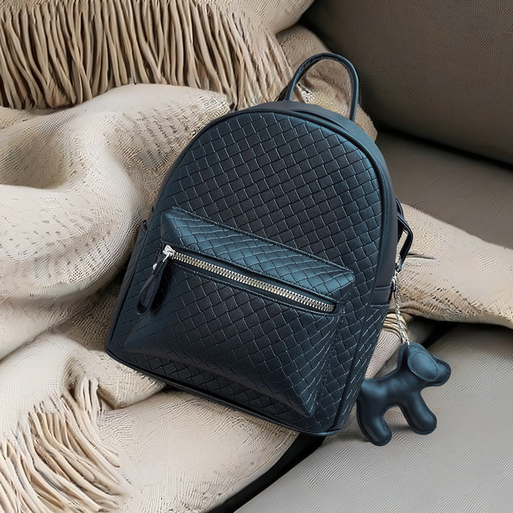 Gewebter Leder Mini-Rucksack Karnz