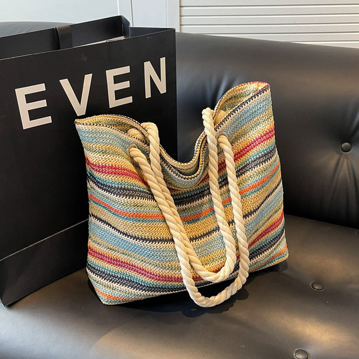 Geräumige gestreifte Strandtasche Karnz