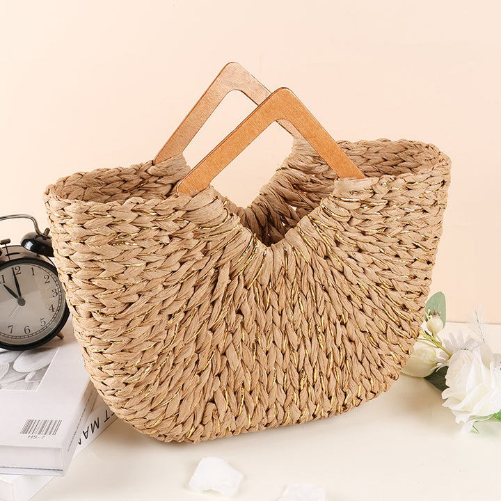 Damen Handtasche mit kunstvoller Flechtstruktur Karnz
