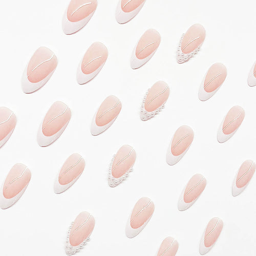 Kunstnagelset mit elegantem Design und 3D-Pearl-Verzierungen Karnz