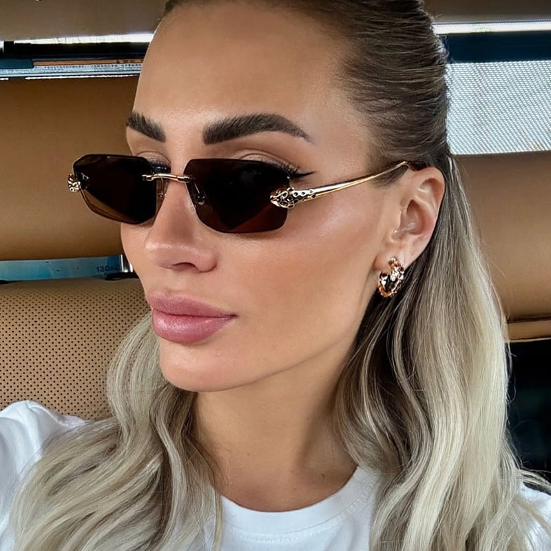 Damen elegante Halbgestell Sonnenbrille Karnz