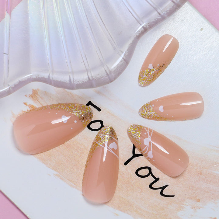 Glamorous Heart-Accent Press-On Nails Karnz