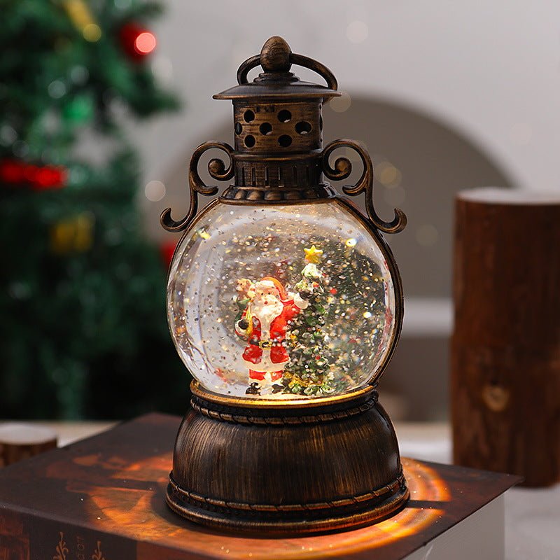 Nostalgische Weihnachtslaterne mit Schneekugel Karnz