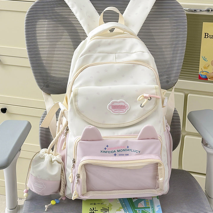 Verspielter Bunny-Ohr-Design-Rucksack