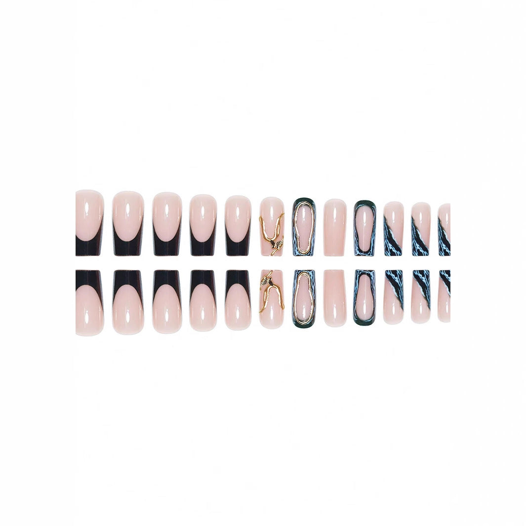 Designer Geometrische Press-On Nagelkunst Karnz