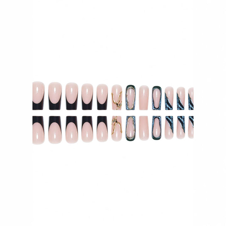 Designer Geometrische Press-On Nagelkunst Karnz