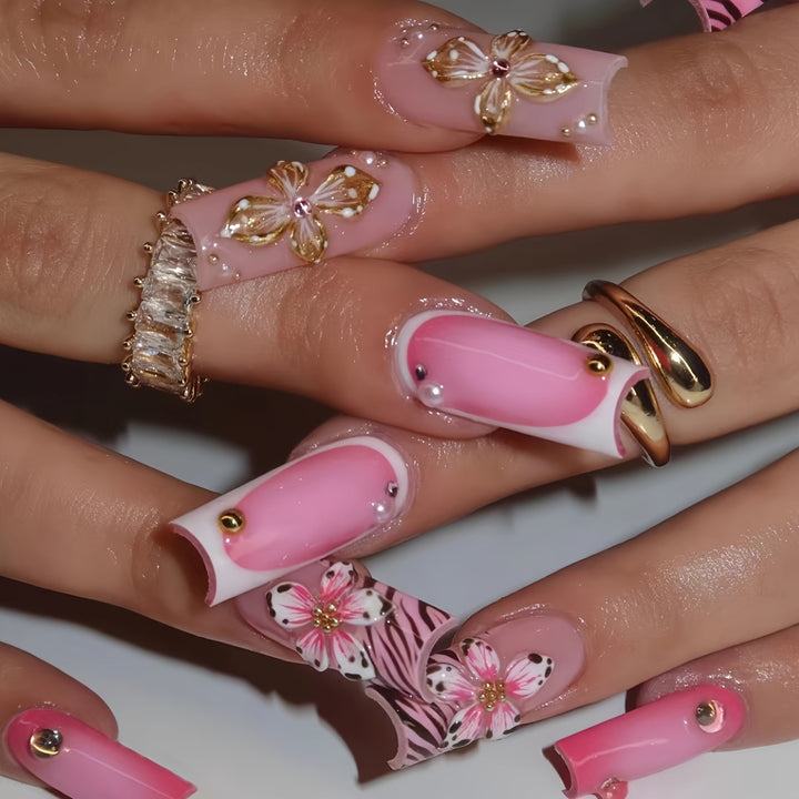 Künstlerische Blumen Acryl Nail Art Karnz