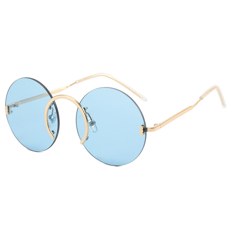 Damen modische runde Sonnenbrille mit innovativem Metallrahmen Karnz