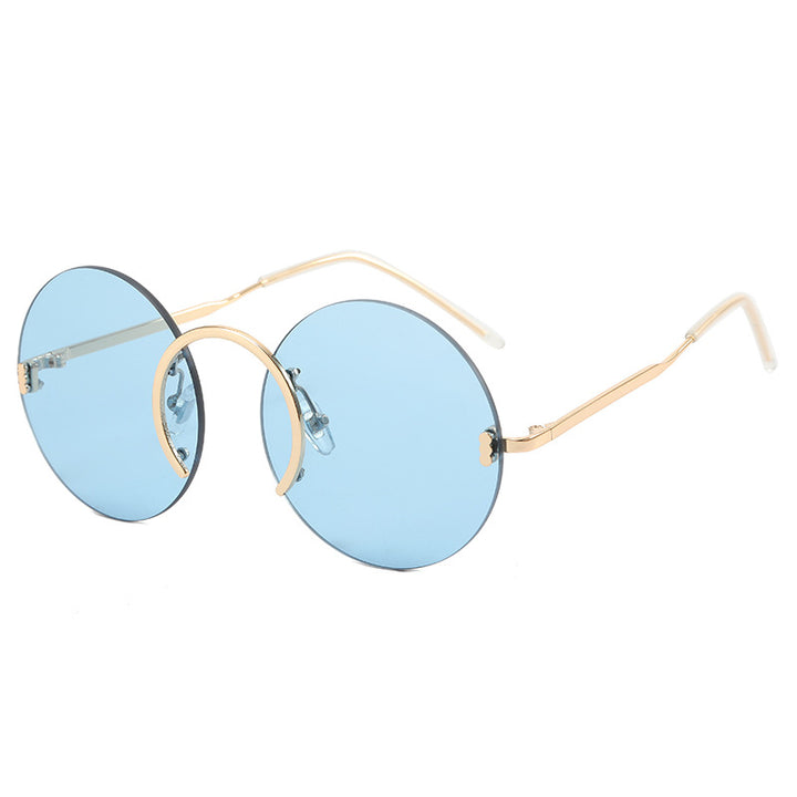 Damen modische runde Sonnenbrille mit innovativem Metallrahmen Karnz