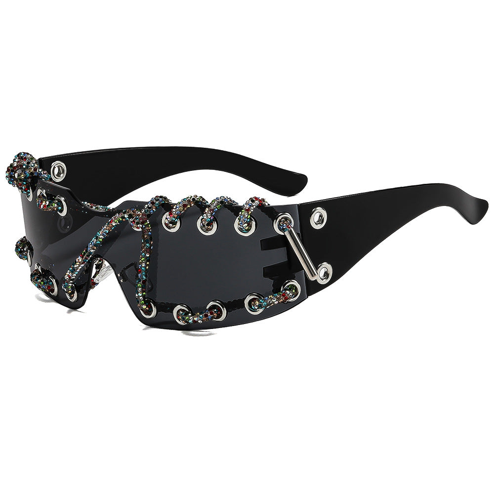 Damen Sonnenbrille mit einzigartigem Schnürdesign Karnz