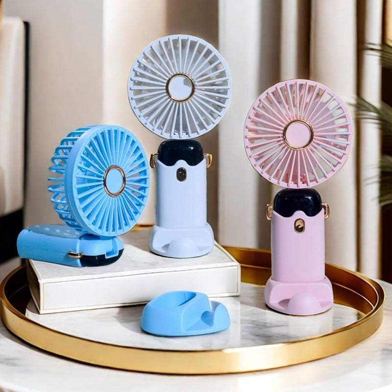 Damen Tragbarer Handventilator mit Integrierter Sprühfunktion und USB-Ladeoption Karnz