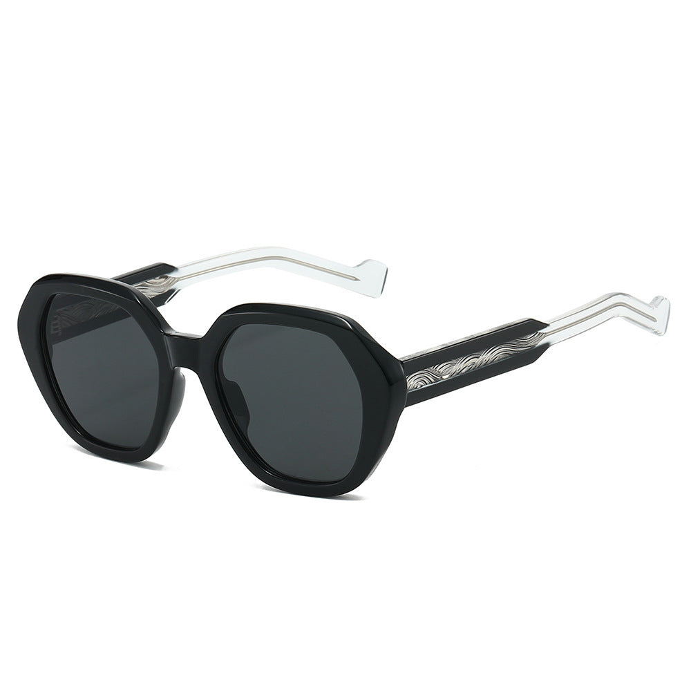 Damen elegante Sonnenbrille im modernen, achteckigen Design Karnz