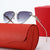 Damen Designer-Sonnenbrille mit kreativem, dreieckigem Rahmen und elegante goldene Akzente Karnz