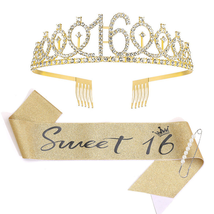 Damen Glitzernde Tiara mit personalisiertem 80. Geburtstagsschriftzug Karnz