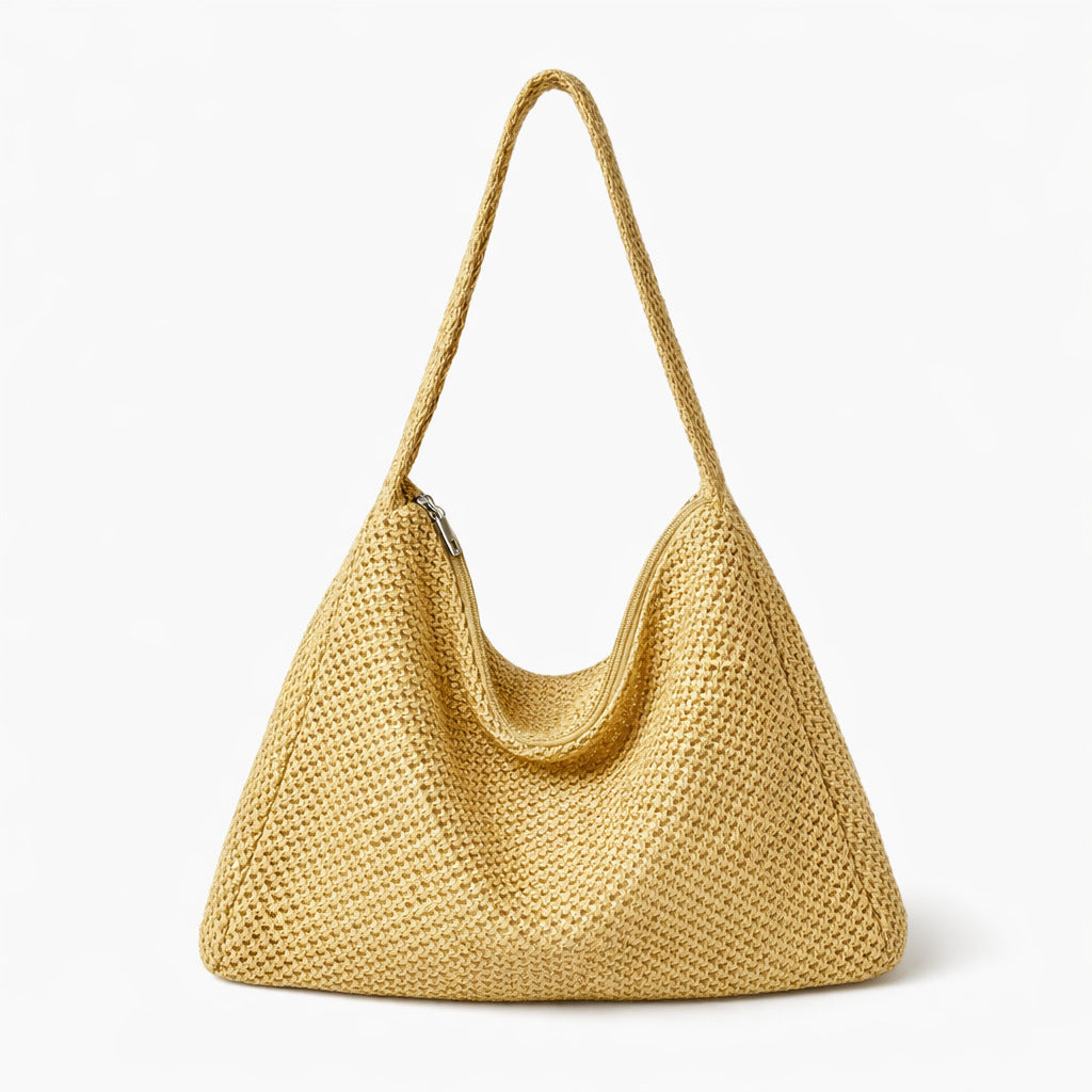 Geräumige handgefertigte Strick-Schultertasche