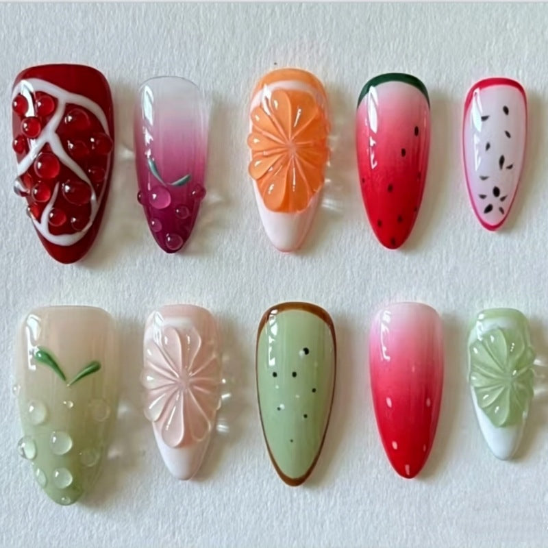 Frucht-Themen Press-On Nail Set Karnz