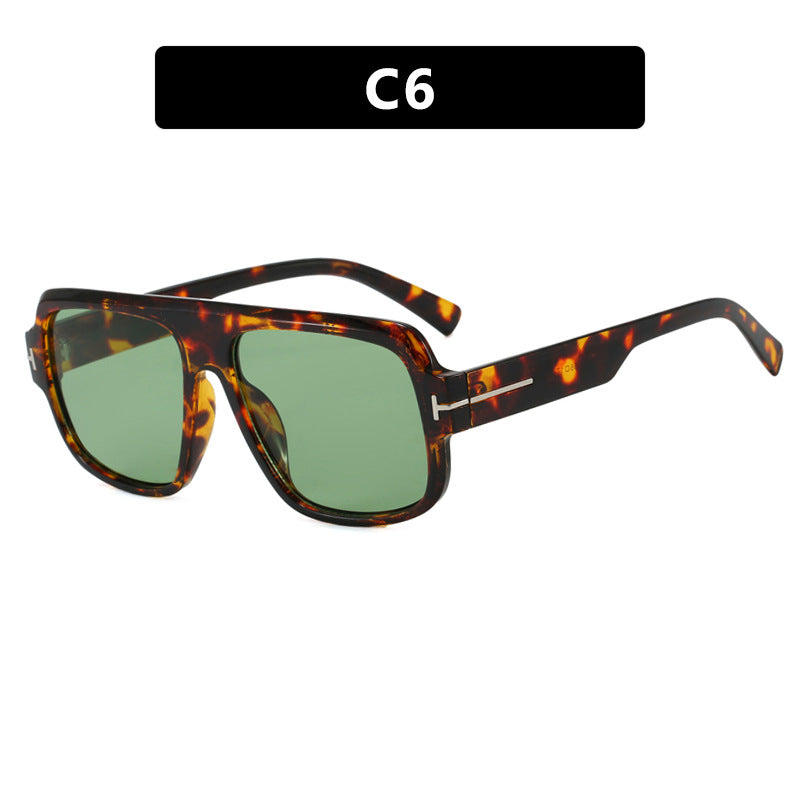 Damen modische quadratische Sonnenbrille mit trendigem Schildkrötenmuster Karnz