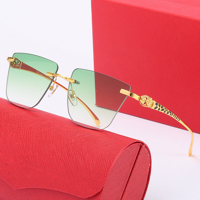 Damen Geometrische Sonnenbrille mit elegantem goldfarbenen Detail Karnz