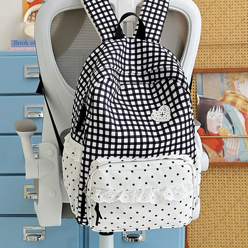 Stylisher Gingham-Muster Rucksack Karnz