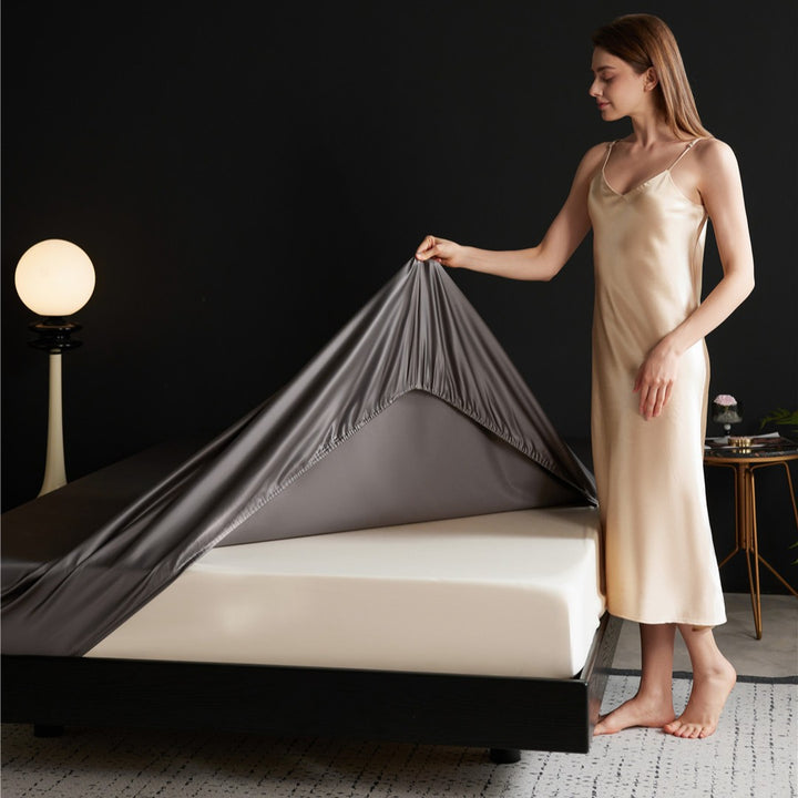 Tief-Taschen Seiden-Feel Elastische Spannbettlaken mit Sicherem Griff