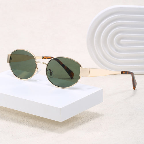 Ovalförmige Sonnenbrille mit Elegantem Metallrahmen Karnz