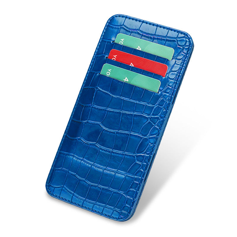 Eleganter Krokodilembossierter Leder-Kartenhalter Karnz