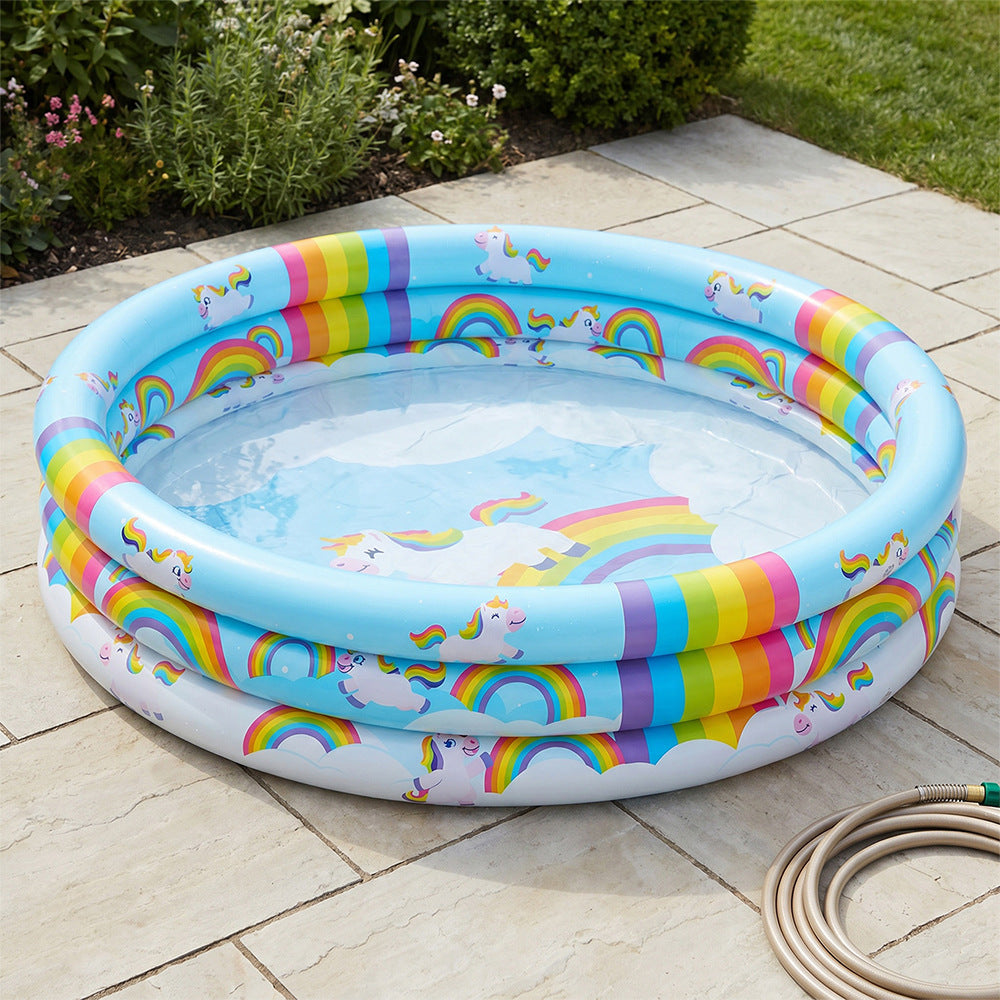 Unisex Aufblasbares Kinder-Schwimmbecken mit Einhorn-Motiv Karnz