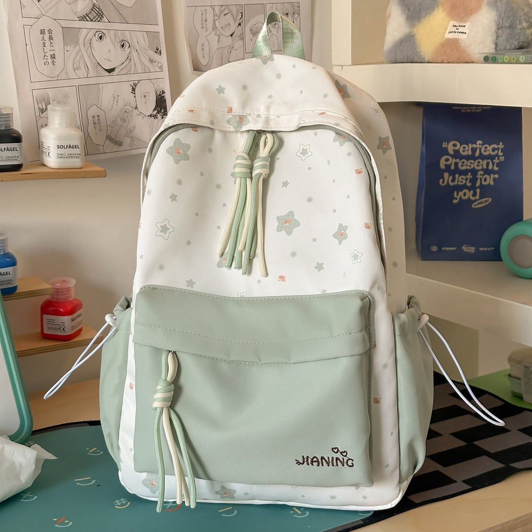 Schnürverschluss Blumendruck Rucksack
