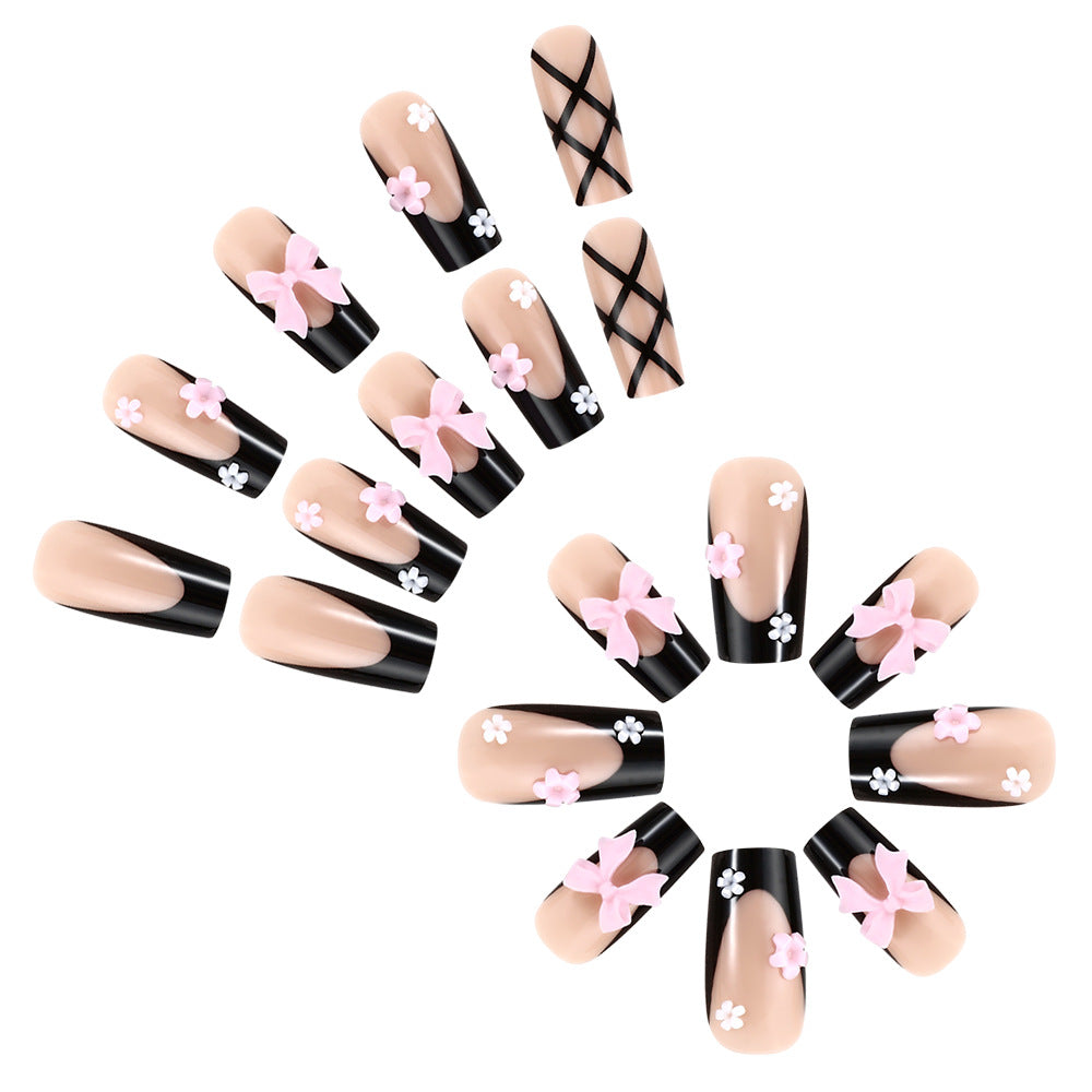 Dekorative Blumen Press-On Nagelkunst Set Karnz